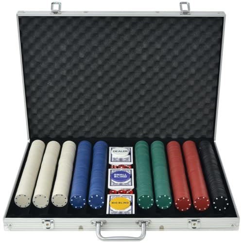 vidaXL Pokerkoffer 1000 Chips Aluminium Koffer Pokerchips Pokerset Poker Set