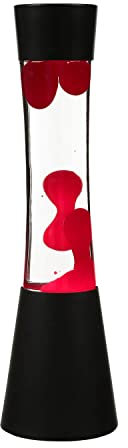 Retro Lavalampe Rot, Lava Lampe, stimmungsvoll, 39,5 cm, inklusive Leuchtmittel, G9 30 W mit Kabelschalter, warm, aktiv, Jugendzimmer, Dekolampe