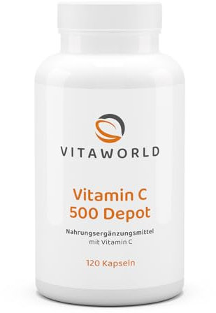 vitaworld Vitamin C 1000 gepuffert + Quercetin, Hochdosiert mit 897 mg reinem Vitamin C pro Tablette20 mg natürlich gewonnenes Quercetin pro Tablette, 120 Tabletten