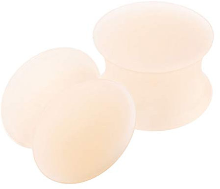 KJM FASHION 2 Stk Silicone Skin Color 12mm 1/2 Double Flared Flesh Earplugs Ohr Plug Stecker Ring Expander Stab Piercing Schmuck 2677