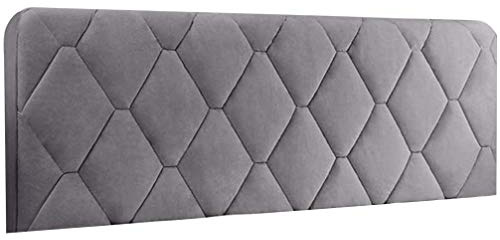 Smingm Boxspringbezug, Bett Kopfteil Husse/Bezug Verdicken Samt Stoff Stepp Einfarbig Staubhülle Husse Elastische All-Inclusive Kopfteilbezug Schlafzimmer Dekor Gray 210cmx73cm