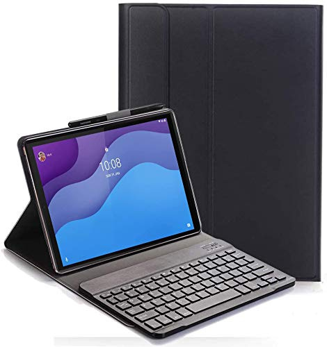 C/N Funda Teclado Español Ñ para Lenovo Tab M10 HD (2nd Gen) 10.1, Español Slim Teclado Keyboard Case con Magnético Desmontable para Lenovo Tab M10 HD (2nd Gen) 10.1 TB-X306F/X306X, Negro
