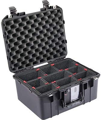 PELI 1507 Air Maleta de Transporte Ligera para Equipo óptico y fotográfico, estanca e Impermeable al Polvo, 24L de Capacidad, Fabricada en EE.UU., con divisores Personalizables TrekPak, Color Negro