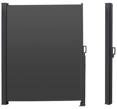 Canopée Store Latéral Extérieur 160 x 300 cm - Paravent Rétractable en Aluminium - Brise-Vue Balcon Terrasse Jardin - Gris Anthracite