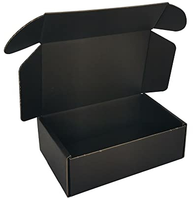 CH-BOX Royal Mail Versandkartons, Wellpappe, 15 x 10 x 5 cm, Schwarz, 50 Stück