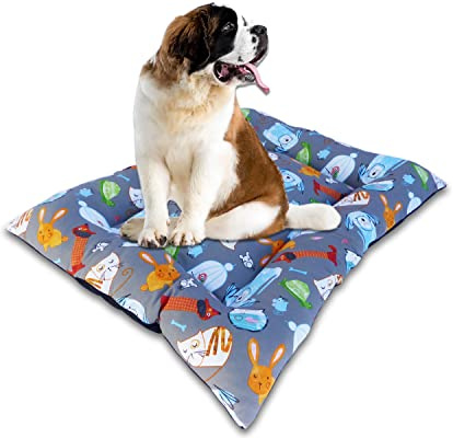 ZK ZuresKa Cama Perro Grande XL - Cojín, Alfombra, Colchón o Colchoneta de Mascota para Suelo, Lavable. Tamaño XL, 112x85 cm.