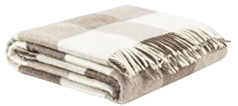 LANEROSSI Coperta Pamela, pura lana vergine (Matrimoniale, Bianco/Beige)