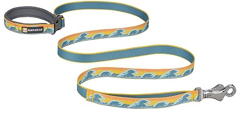 RUFFWEAR Crag Dog Lead, Everyday Dog Leash with Integrated Reflectivity, Comfortable Hand Held or Waist Worn, Lightweight & Portable, Pet Accessories for Walks, 1.8m Long, Rising Wave