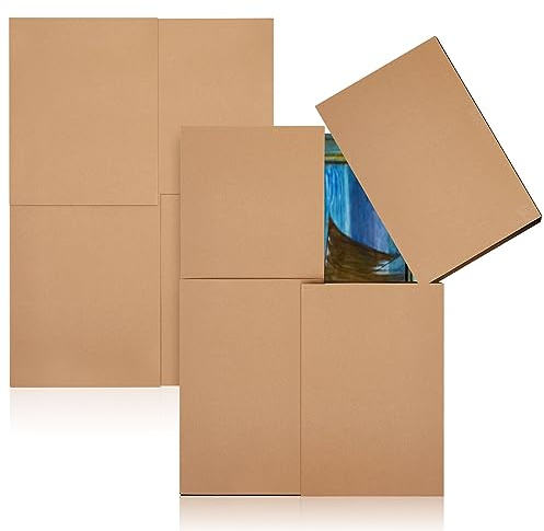 Ireer 2 Sets Bilderspiegel-Umzugskartons, groß, 101,6 x 152,4 x 8,9 cm, Spiegelbox, verstellbarer Flachbild-TV-Behälter für Umzug, gerahmt, Kunstversand, Werkzeug, Kraftkarton, Wellpappe,