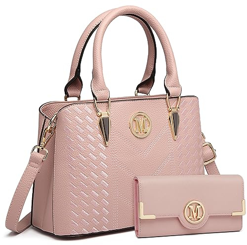 Miss Lulu Handtasche Damen Mittelgroß Henkeltasche Elegante Schultertasche Tasche für Damen mit Lychee Muster damenhandtasche aus PU Leder mit Abnehmbarer Schultergurt