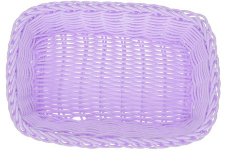 FONDOTIN 1stück Macaron-farbiger Geflochtener Aufbewahrungskorb Multiszenarien-organizer Für Snacks Handtücher Kosmetik Und Mehr Geruchlos
