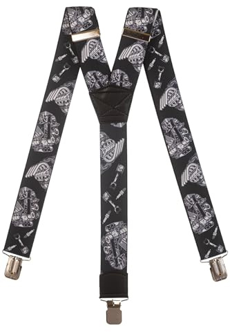Olata Bretelles Y pour Hommes à Motifs - 4 cm. Moteurs B