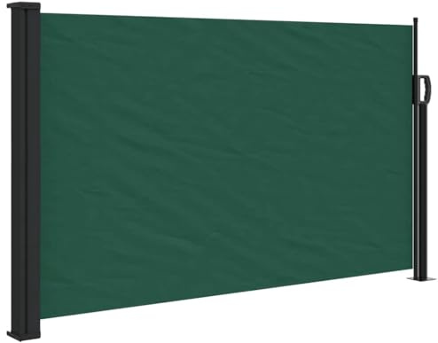 vidaXL Seitenmarkise, Sichtschutz Ausziehbar, Windschutz Sonnenschutz für Garten Balkon Terrasse, Seitenrollo Seitenwandmarkise, Dunkelgrün 120x500cm