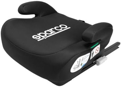 Réhausseur Auto Bas Enfant Sparco ISOFIX i-Size ECE R129 – 125 à 150 cm – Groupe 3 – Siège Voiture Sécurisé – Fixation ISOFIX – Assise Confortable – Housse Lavable – Coloris Noir