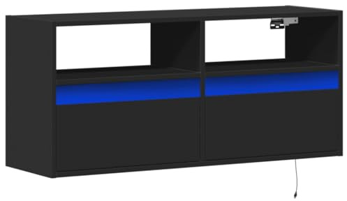 vidaXL TV-Wandschrank mit LED-Beleuchtung Schwarz 100x31x45 cm