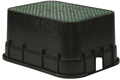 Rain Bird CPVBJMB Professional Series Jumbo-Sprinkler-Ventilkasten, rechteckig, 30,5 cm, Schwarz mit grünem Deckel, 30,5 cm hoch