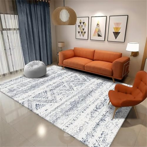 AITROMNI Spiele Teppich Kinderteppich Wald Minimalistische Dekoration Moderner Stil Bereich Korridor Schwarz Blau Vorleger Eingang 80X160CM