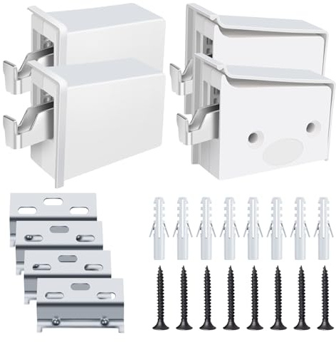 Yqhugbc 4 Pezzi Supporto Armadietto Bianco, Supporto Pensili, Supporto Attaccaglie Pensili, Sospensione Pensili Regolabile, per Armadi, Pensili e Altri Mobili