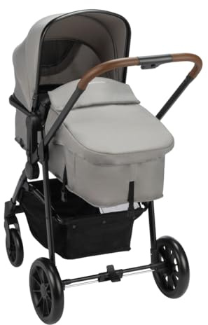 Bebeconfort Haze Trio, Kinderwagen 3-in-1 Komplettset, 0–4 Jahre, max. 22 kg, 2-in-1-Sitzeinheit, wendbarer und leichter Baby-Kinderwagen, i-Size-Babyschale, kompakt zusammenklappbar, Mineral Gray
