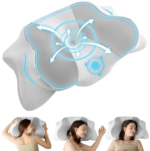 Uniency Orthopädisches Kissen mit Memory Foam Antischnarchkissen,Grau | Waschbarer Kissenbezug,Nackenstützkissen,Ergonomisches,Kopfkissen,Schlafkissen,Seitenschläfer,Rückenschläfer,Bauchschläfer