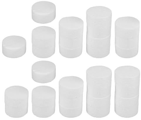 ORFOFE 30 piezas Cilindros Espuma Blanca Discos Redondos Moldeables para Manualidades Esculturas Decoración Tartas Dummies Fiestas Escolares