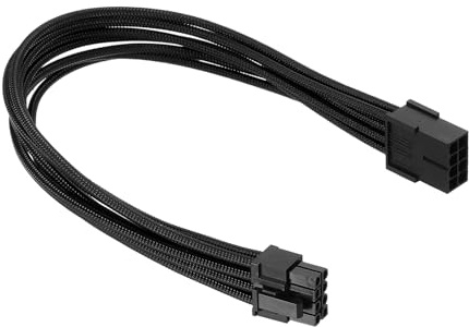 PATIKIL PCIe Cable 8 Pin Male to 8 Pin (6+2) Male 18AWG 300mm/12 Inch Long, 1Pcs GPU Power Supply PCI Express Power Adapter Cable for Graphics Card, Black
