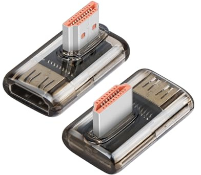 YANBORONSN 8K HDTV 2.1-adapter, 90 graders rätvinklig hane-till-hona HDTV-adapter med stöd för 8K@60Hz, 4K@120Hz för TV-box, projektor, TV, bärbar dator (2-pack)