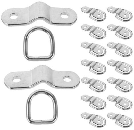 GARVALON 16 Ancoraggi ad Anello a d per Montaggio in Superficie Ganci di Ancoraggio da 1/4 per Carichi Pesanti Set da 16 Pezzi per Camper Rimorchi e Suv Metodo di Fissaggio Rapido per