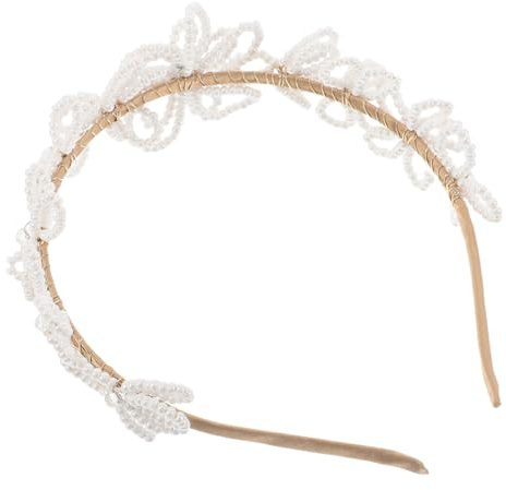 Healifty Bandeau de Mariée en Fleur 3d avec Perles et Paillettes pour Mariage Élégant