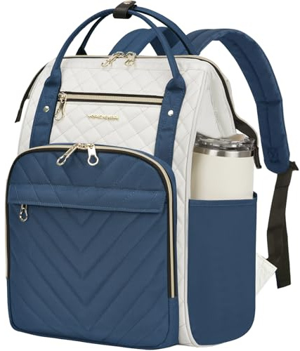 KROSER Mochila para ordenador portátil para mujer de 17 pulgadas, mochila de viaje de negocios, resistente al agua, con espacio de seguridad pelado, puerto de carga, funda RFID para hombres