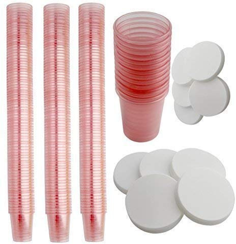 240 Boîte à Médicaments avec 240 Couvercle Verres à Schnaps Médecine Brandy Medi-Inn en Plusieurs Couleurs - rouge