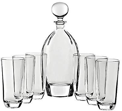 Glasset Orbit Laguna Spirits 7-TLG Whisky Wasser Bleikristall Karaffe + Gläser