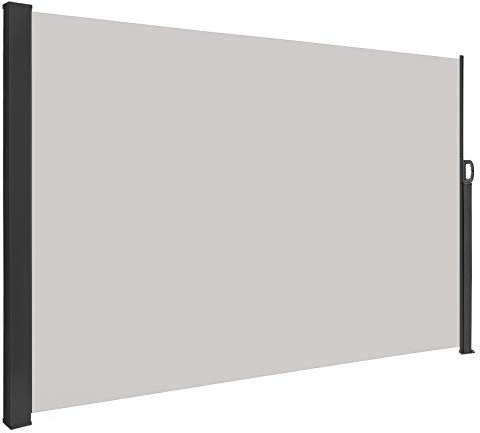 HENGMEI Toldo lateral extensible, 180 x 300 cm, protección solar, protección contra el viento, varios tamaños, para terraza, camping, jardín (180 cm, gris)