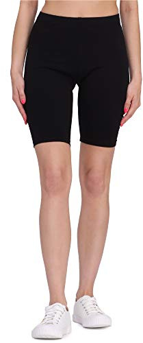 Bellivalini Leggins Cortos de Mujer para Deporte Mallas Deportivas Cortas de Viscosa Leggings para Mujeres Shorts Gimnasio Gym Fitness Pilates BLV50-149 (Negro, XXL)