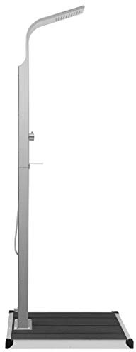 Festnight Doccia da Esterno con Piatto Doccia da Giardino in WPC Acciaio Inossidabile Doccia per Piscina 15 x 44 x 210 cm/10 x 6,5 x 210 cm