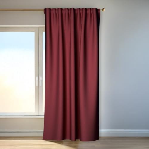 Homing Vorhang Kim Bordeaux | Verdunkelungsvorhang inkl. Multifunktionsband | Thermovorhang Hitzeschutz | Akustikvorhang Schalldämmung | Vorhang Blickdicht | Blackout Curtain | 140x245 cm | 1 STK.