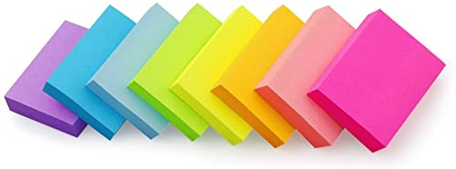 Haftnotizen, 3,8 x 5,1 cm, helle Farben, 8 Blöcke/Packung, 100 Blatt/Block, insgesamt 800 Blatt