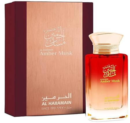 Al Haramain Amber Musk Eau de Parfum 100ml | Luxury Arabian Unisex Perfume | Long-Lasting Amber, Musk & Oud Fragrance with Fruity Notes | Premium Oriental Perfume Spray for Women & Men | Elegant Gift