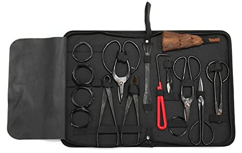Bexdug Bonsai Kit Outils Ensemble Outils de Jardinage Ciseaux Cisaille en Acier Carbone avec Étui en Nylon pour Jardin Topiaire