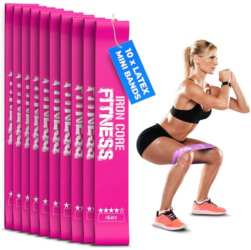 10-Pack Set Heavy Resistance Booty Bands – Latex Mini Loop Bands for Workout, Glutes, Legs & Physical Therapy – Small Exercise Band in Bulk for Women and Men – Ideal for Gyms, Studios, and Trainers