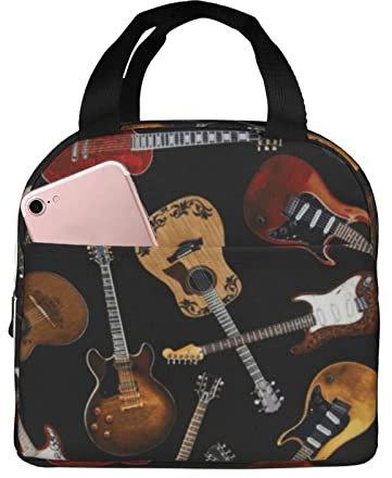 OHWODA Isolierte Lunchbox, Motiv: Gitarren bedruckt, langlebig, tragbar, für Outdoor/Arbeit