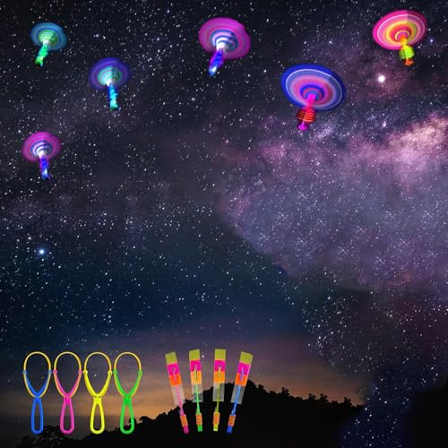 12 Stk LED Leuchtspielzeug Partyartikel, Fliegendes Spielzeug Party Set, Rakete Copters Licht, Led Licht Hubschrauber Fliegen Spielzeug, Kindergeburtstag Partygeschenke