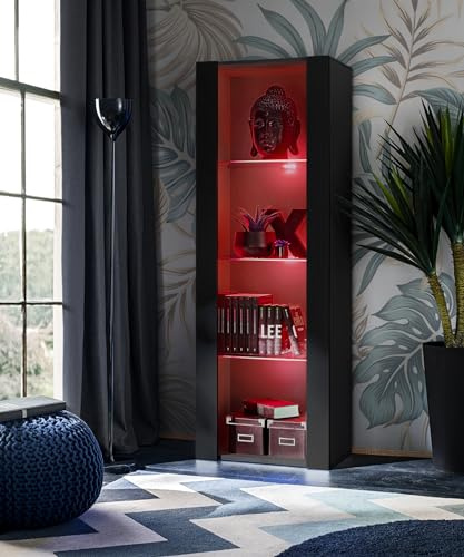 Komodee Vitrine Tivoli A2 Schwarz/Schwarz 55x159x35 cm