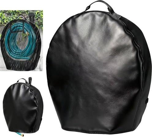 Garden Wall Hose Cover - for Garden Hose 5/8 in. x 50-100ft, Waterproof,Sun-Proof,Dustproof,Oxford Spun Cloth/Leather, Hose covers for outside (Leather-for Hose 5/8 in. x 50-100ft)
