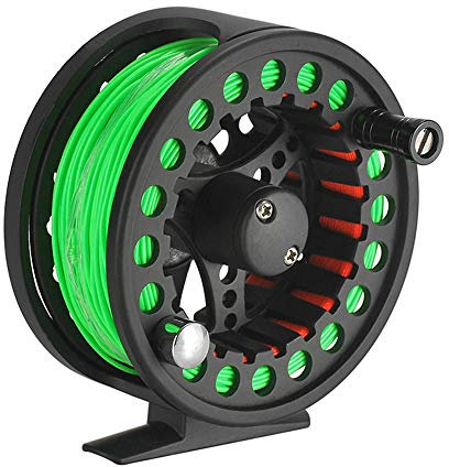 YIWENG 2 + 1BB Große Laube Fliegenrolle Leichte CNC gefräste Aluminiumlegierung Fliegenrolle mit Schnur,prespooled Fly Fishing Reel