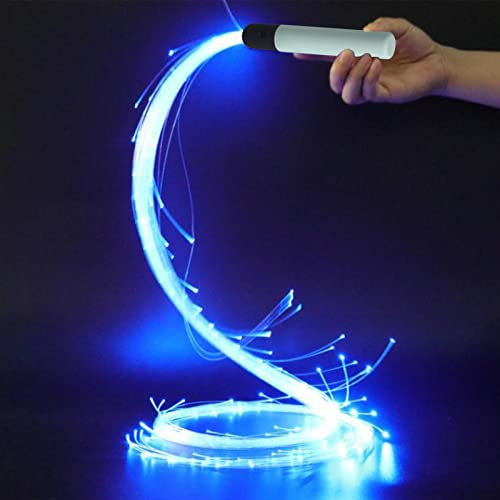 Fouet clignotant, fouets rotatifs à 360 degrés, fouets lumineux avec 4 modes d'éclairage et 7 couleu , fouet à fibre optique alimenté par batterie réutilisable, fouet de danse disco pour fêtes et fes