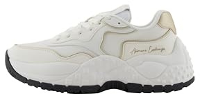 Armani Exchange Sneaker Vedder da Donna, off White Pale Gold, 37 EU