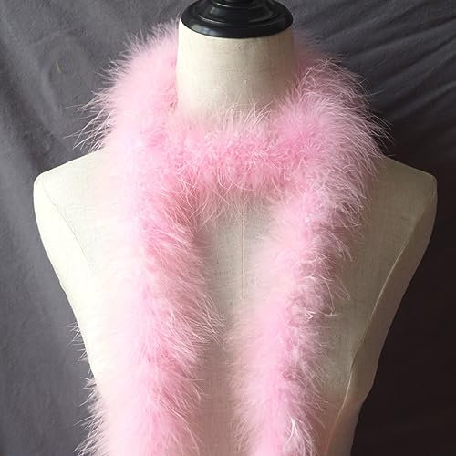 Anevous Federboa Länge ca. 2m, Einfarbig Feder Boa Federstola Federschal Kostüm-Accessoire, Federstreifen Hochzeit Dekorationen für 20er Jahre, Karneval, Halloween, Mottoparty Tee Party,Rosa