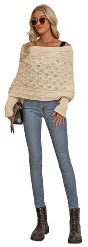 Asudaro Winter Warm Gestrickte Schal mit Ärmeln, Damenschal Strickschal Schal mit Ärmeln Pulloverschal Strickschal Mit Ärmeln Damen Winter Stola Einfarbig Wrap Scarf Damen-Schal Umhang