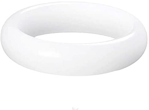QTYQWC 52–66 mm weißer Jade-Armreif für Damen, echter eleganter Jadeit-Armbandschmuck, mit Geschenkbox (Farbe: 52 mm)